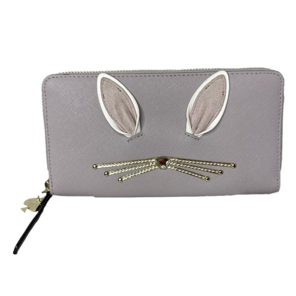 Kate Spade New York Hop To It Rabbit Easter Bunny Whiskers Tail Wallet - Picture 1 of 10